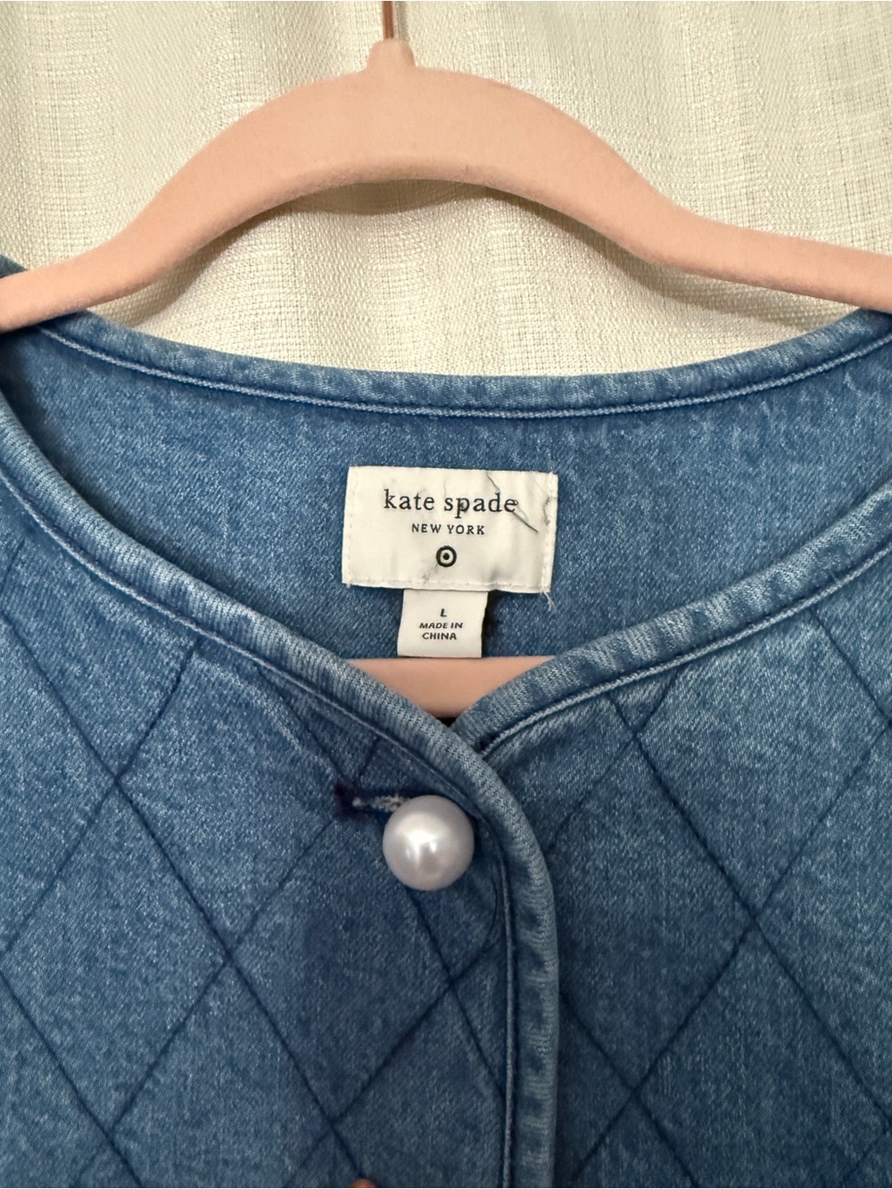 kate spade x Target Quilted Light Blue Denim Jacket - Picture 2 of 2